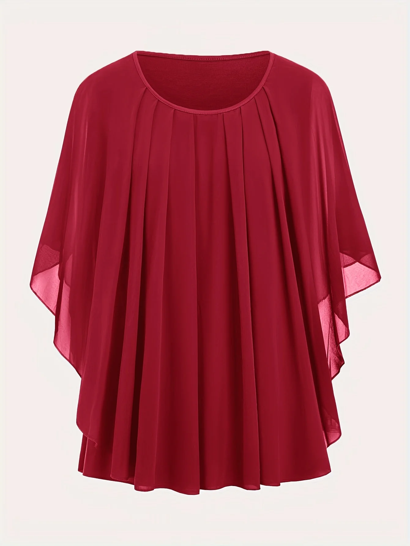 Damen Elegant Weitfallendes Chiffon-Cape-Top für Ausgehen – Oversized Stil - Image 2