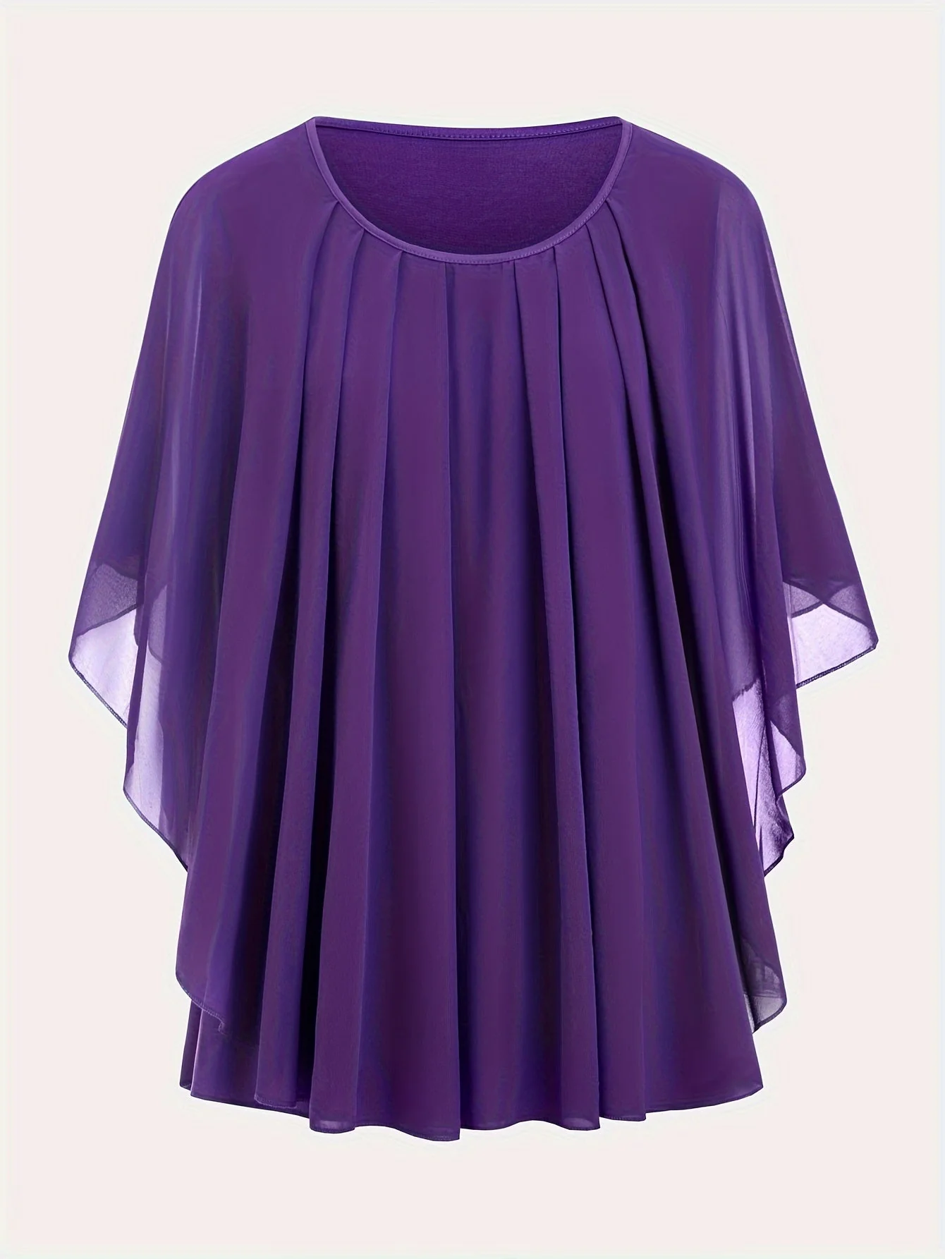 Damen Elegant Weitfallendes Chiffon-Cape-Top für Ausgehen – Oversized Stil - Image 7