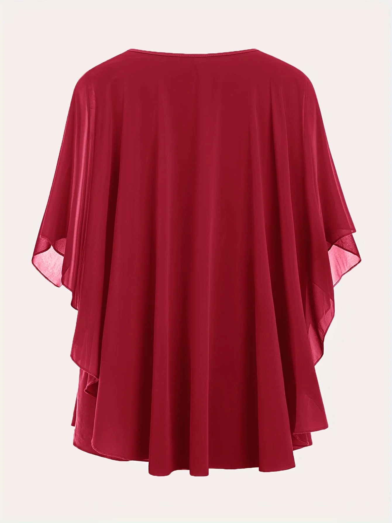 Damen Elegant Weitfallendes Chiffon-Cape-Top für Ausgehen – Oversized Stil - Image 8