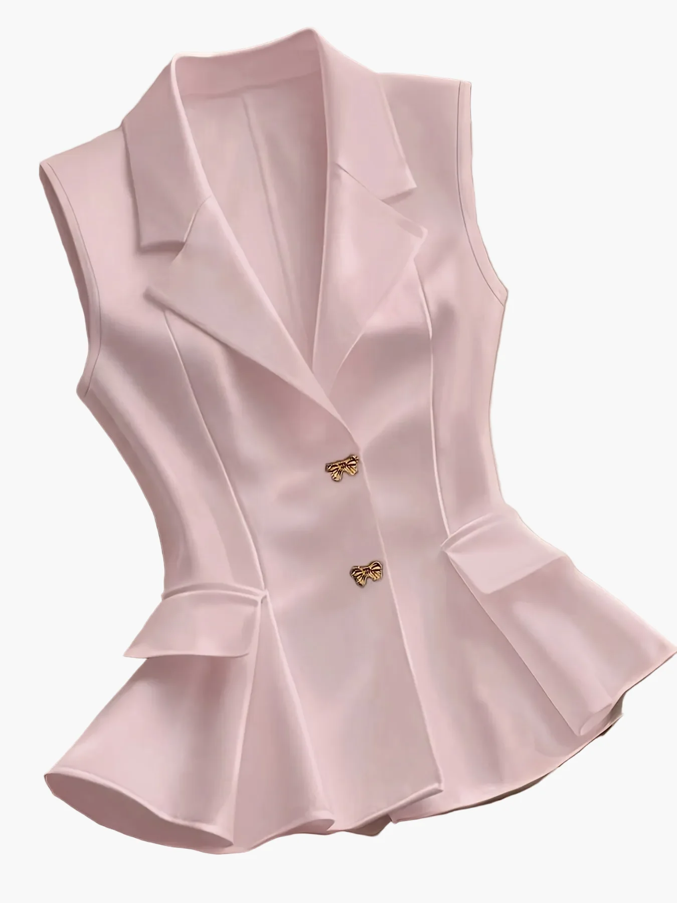 Damen Elegante Ärmellose Weste mit Taillierung und Schößchen für Business und Freizeit - Image 11