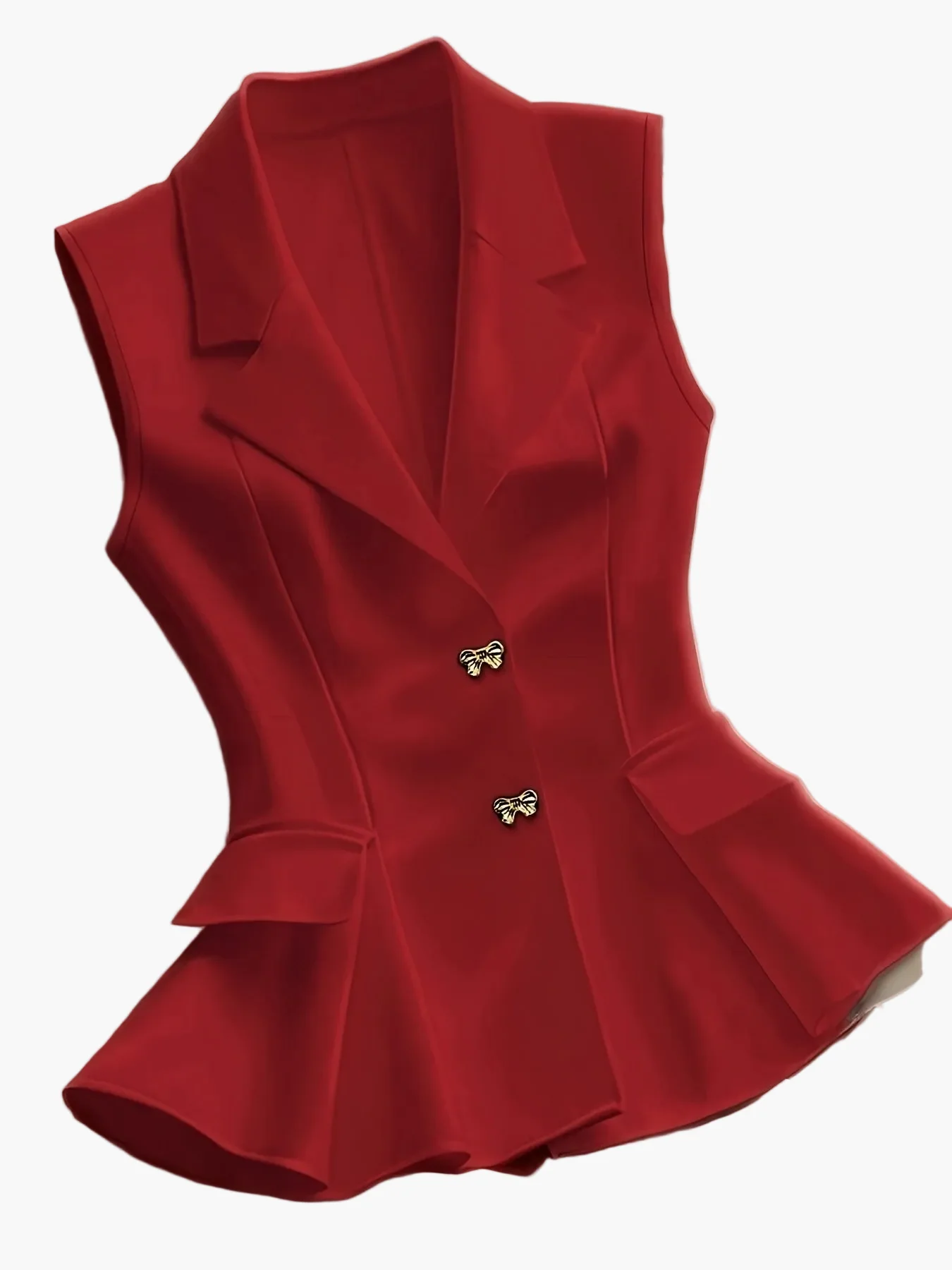 Damen Elegante Ärmellose Weste mit Taillierung und Schößchen für Business und Freizeit - Image 12