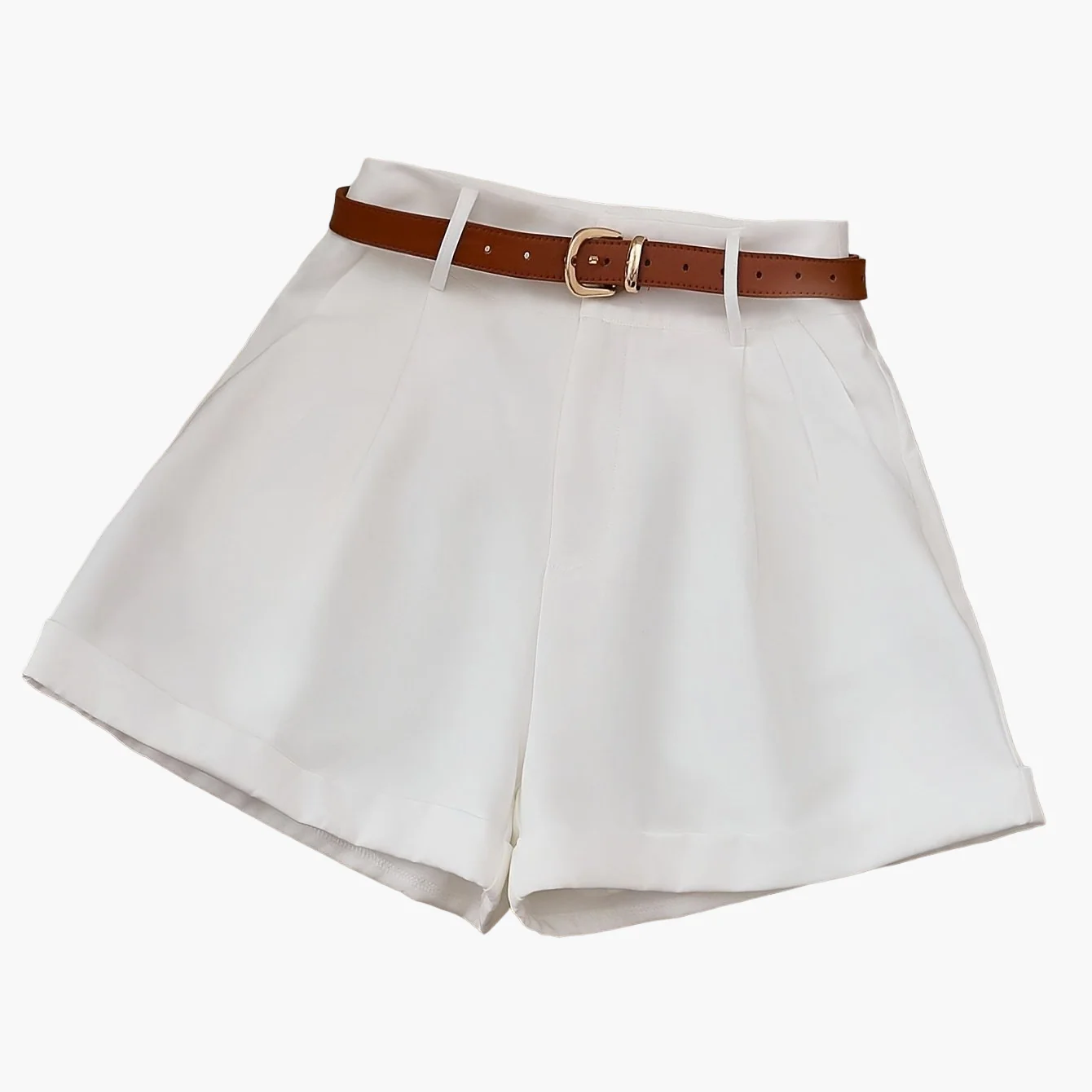 Damen Elegante High Waist Shorts mit Gürtel – Perfekt für Büro & Freizeit - Image 7
