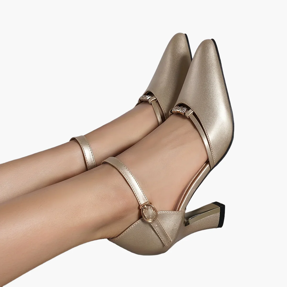 Damen Elegante Pumps mit Blockabsatz und Riemchen – Perfekt für Alltag und festliche Anlässe - Image 9