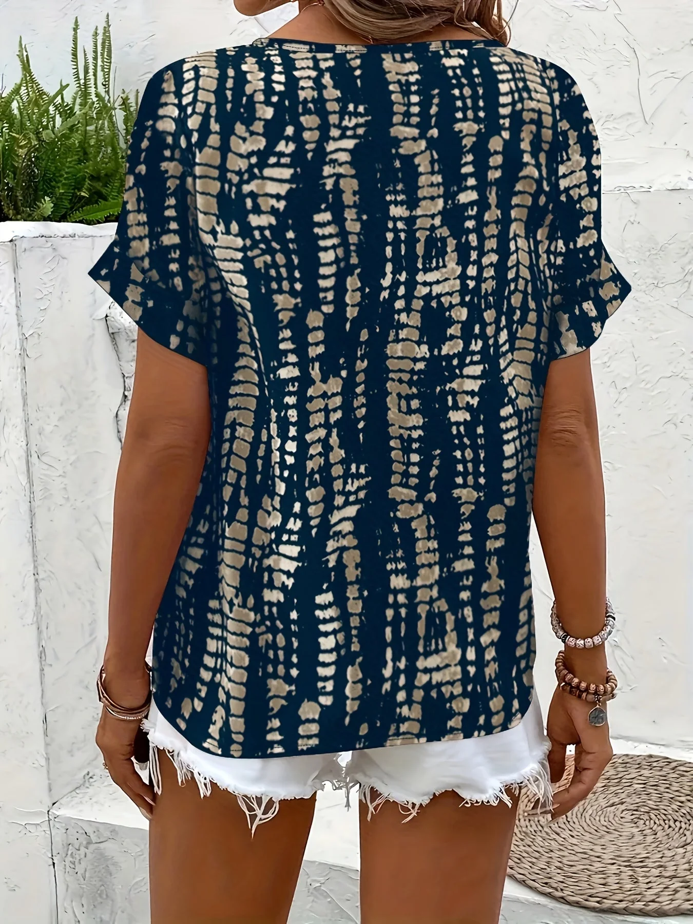 Damen Elegante Sommerbluse mit Modernem Print für Freizeit und Alltag - Image 7