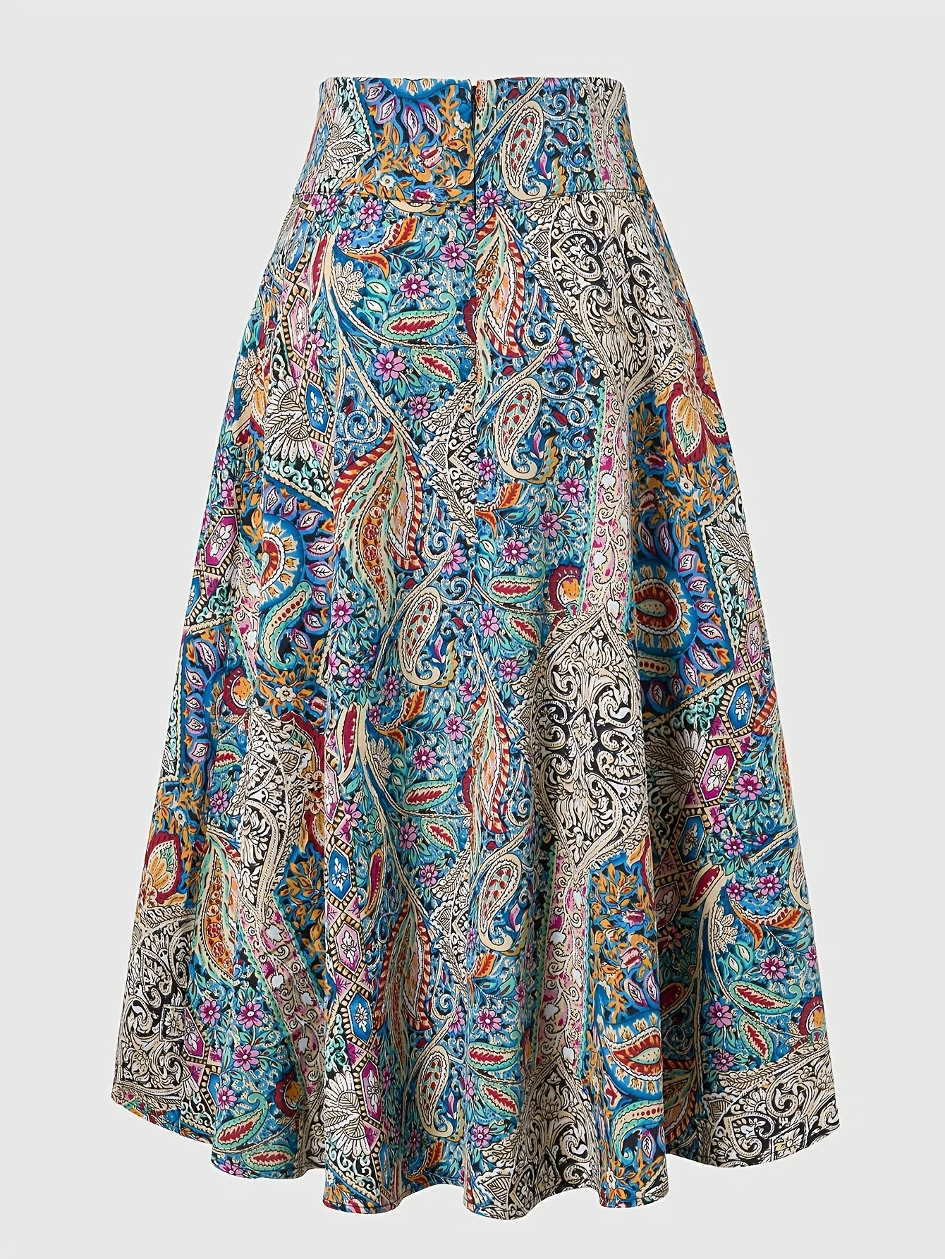 Damen Eleganter Boho Midirock mit Paisley-Muster und Schleifendetail – Perfekt für Frühling & Sommer - Image 3