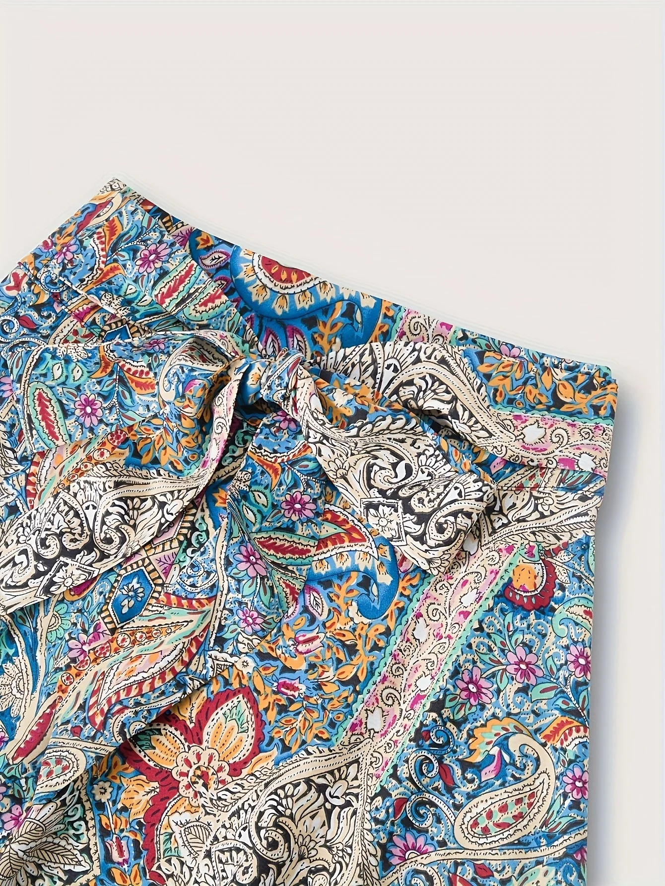 Damen Eleganter Boho Midirock mit Paisley-Muster und Schleifendetail – Perfekt für Frühling & Sommer - Image 4