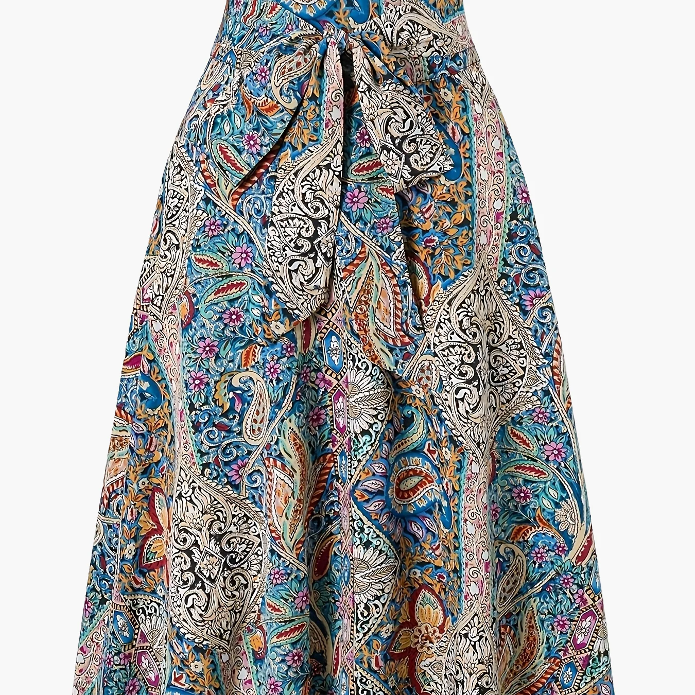 Damen Eleganter Boho Midirock mit Paisley-Muster und Schleifendetail – Perfekt für Frühling & Sommer - Image 7