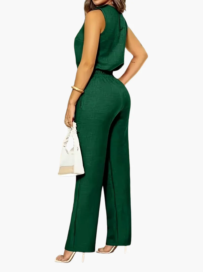 Damen Eleganter Business-Overall mit geradem Bein und Taschen – Perfekt fürs Büro oder schicke Anlässe - Image 12