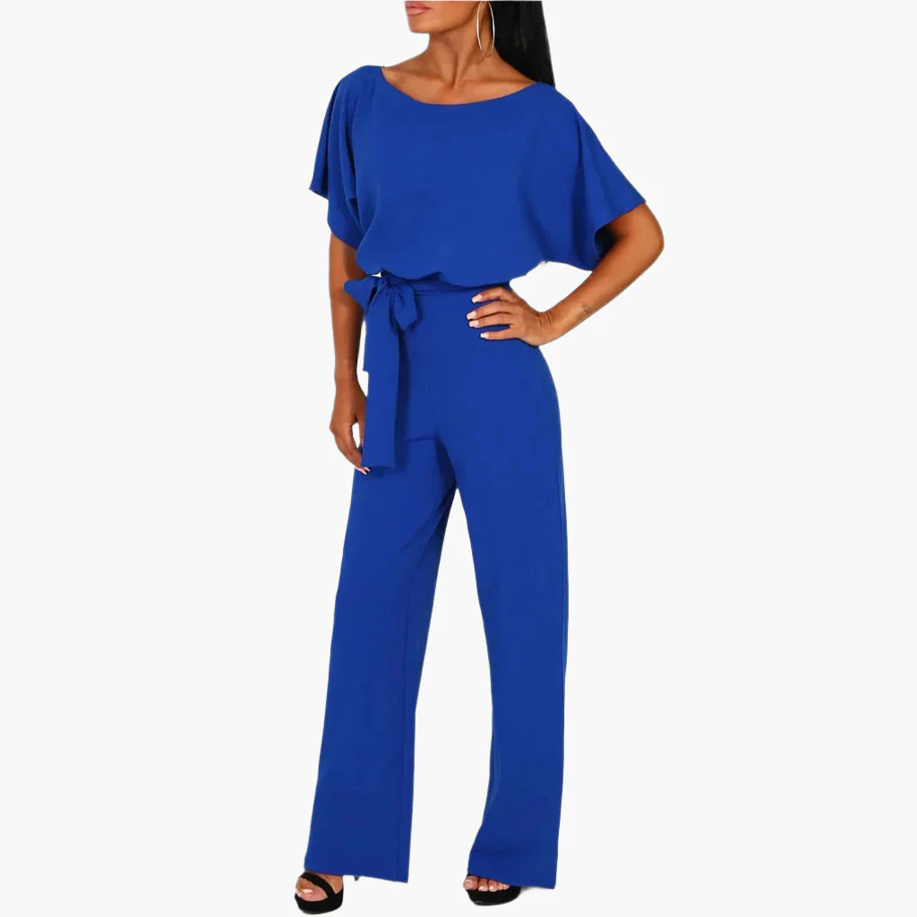 Damen Eleganter Jumpsuit mit Gürtel – Weites Bein, Perfekt für Feiern & Events - Image 5