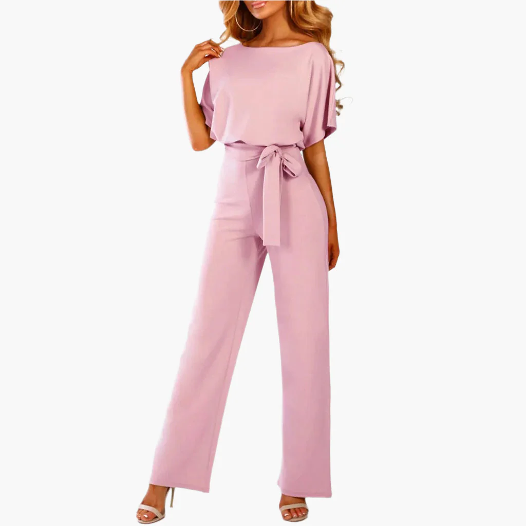 Damen Eleganter Jumpsuit mit Gürtel – Weites Bein, Perfekt für Feiern & Events - Image 7