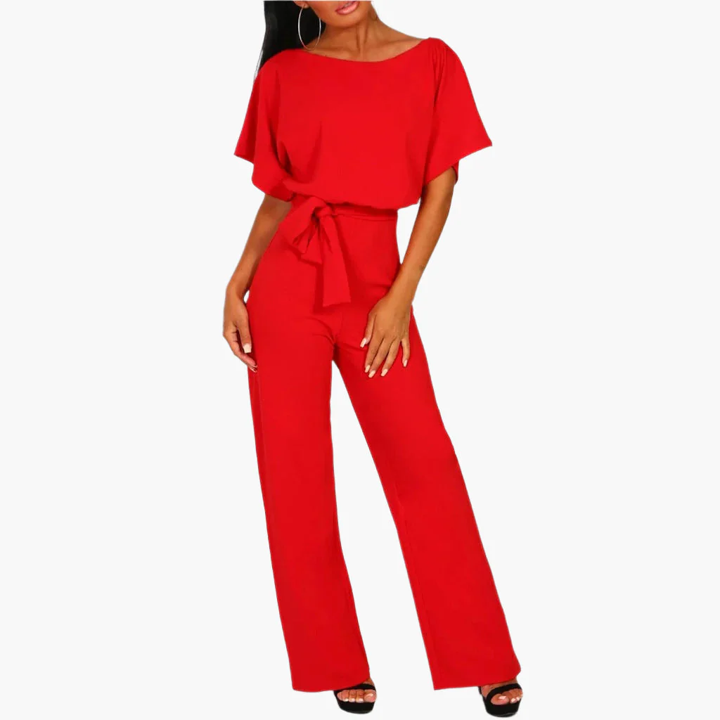 Damen Eleganter Jumpsuit mit Gürtel – Weites Bein, Perfekt für Feiern & Events - Image 8