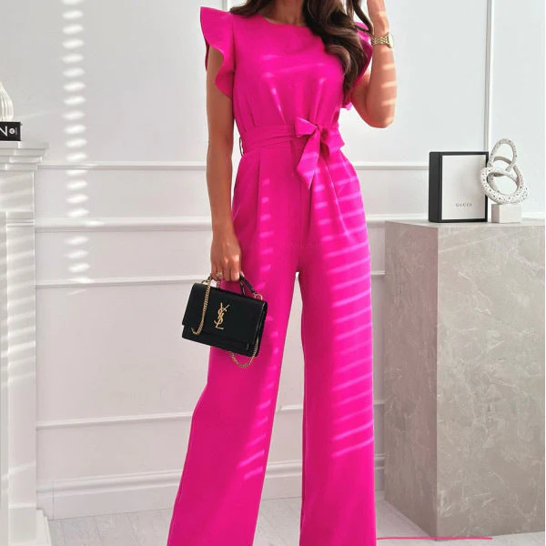 Damen Eleganter Jumpsuit mit Weitem Bein und Modernem Schnitt – Perfekt für Büro und Events - Image 4