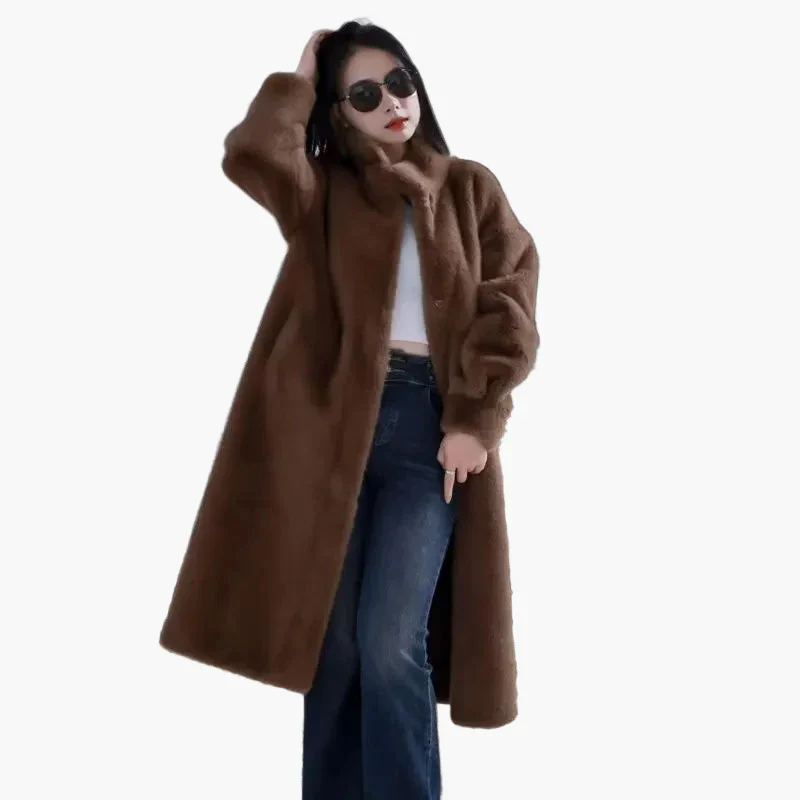 Damen Eleganter Langer Wintermantel Kuscheliger Stil für Alltag und Freizeit - Image 2