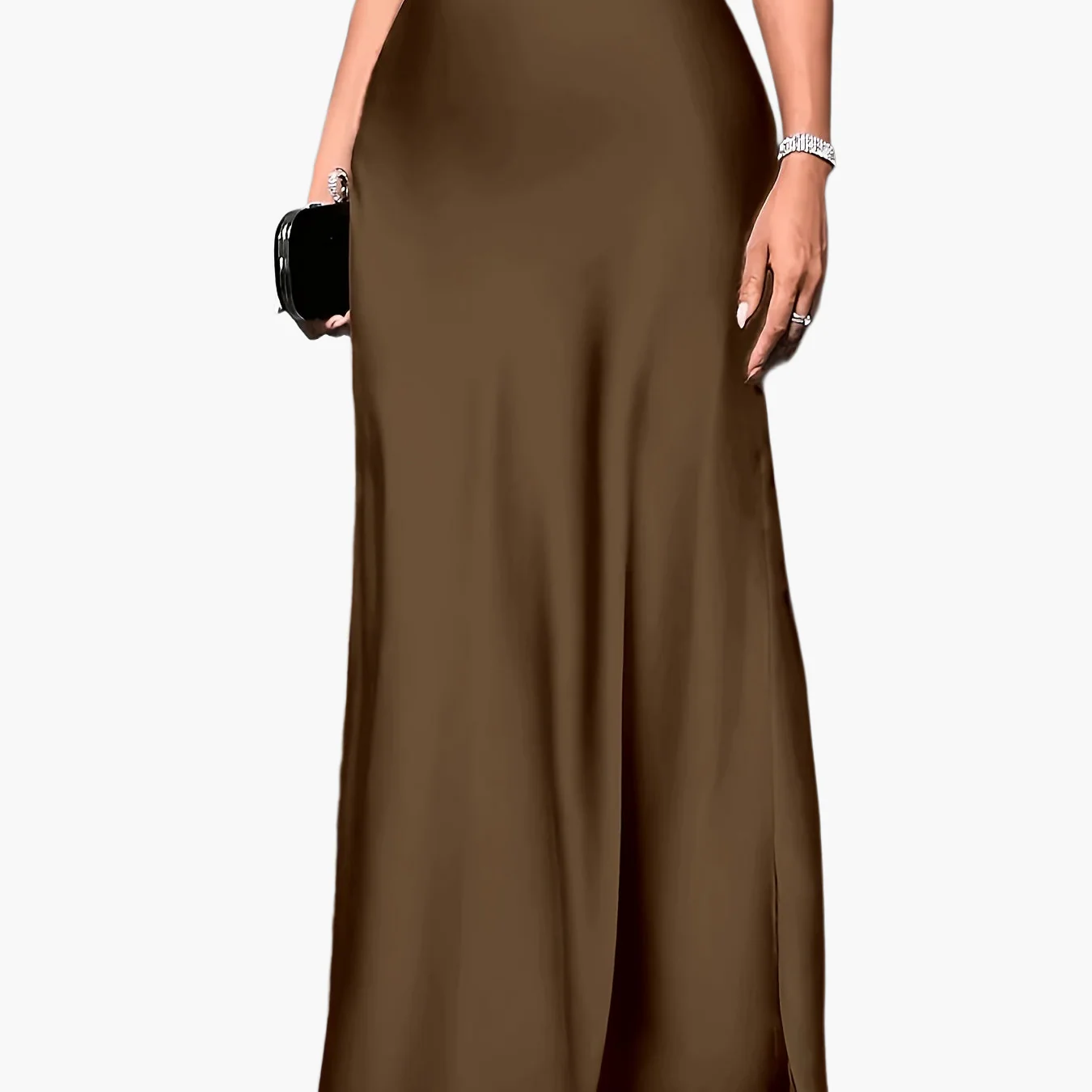 Damen Eleganter Maxirock für Abend & Anlass, High Waist, Ausgestellter Schnitt - Image 12