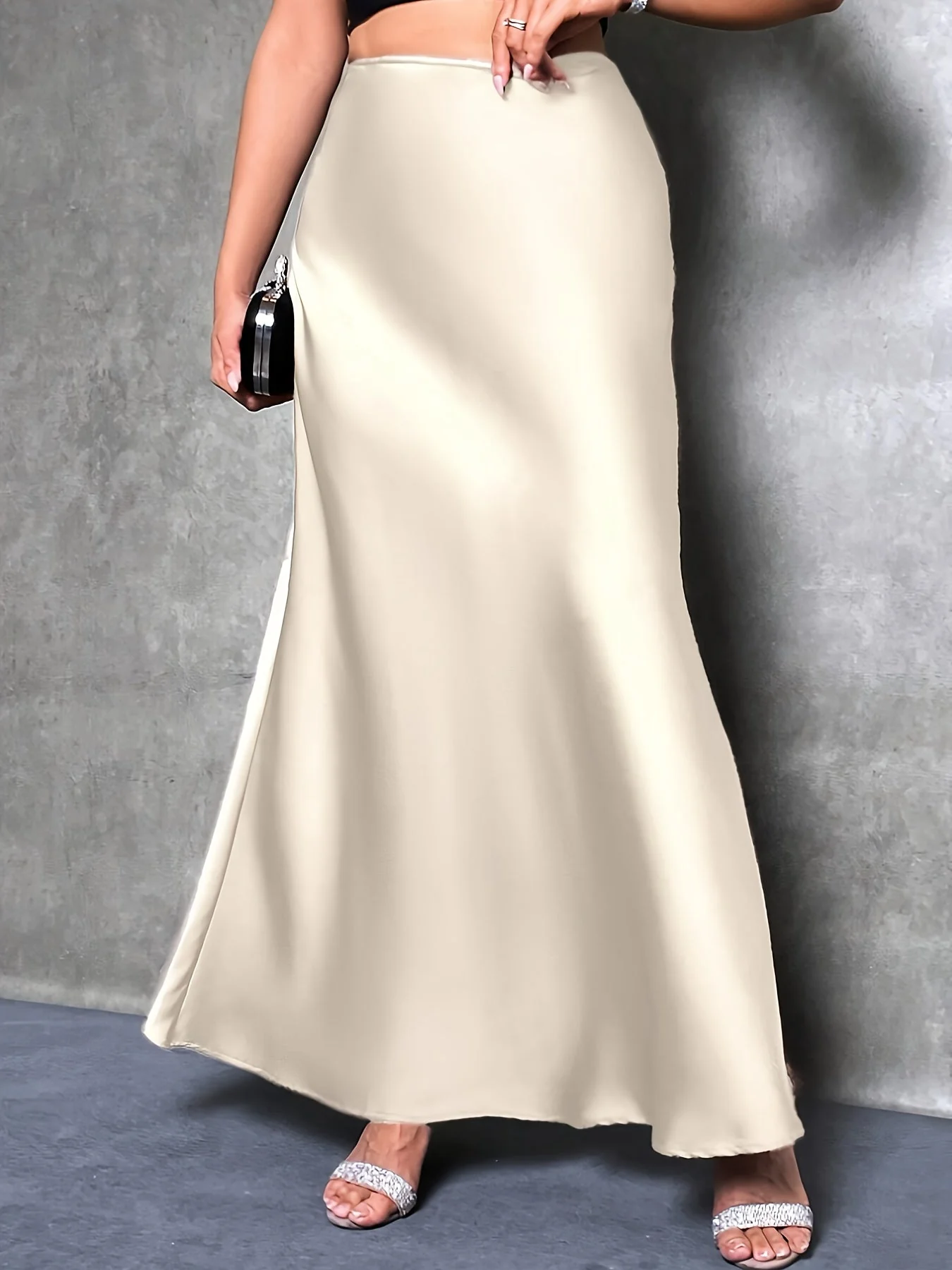 Damen Eleganter Maxirock für Abend & Anlass, High Waist, Ausgestellter Schnitt - Image 2