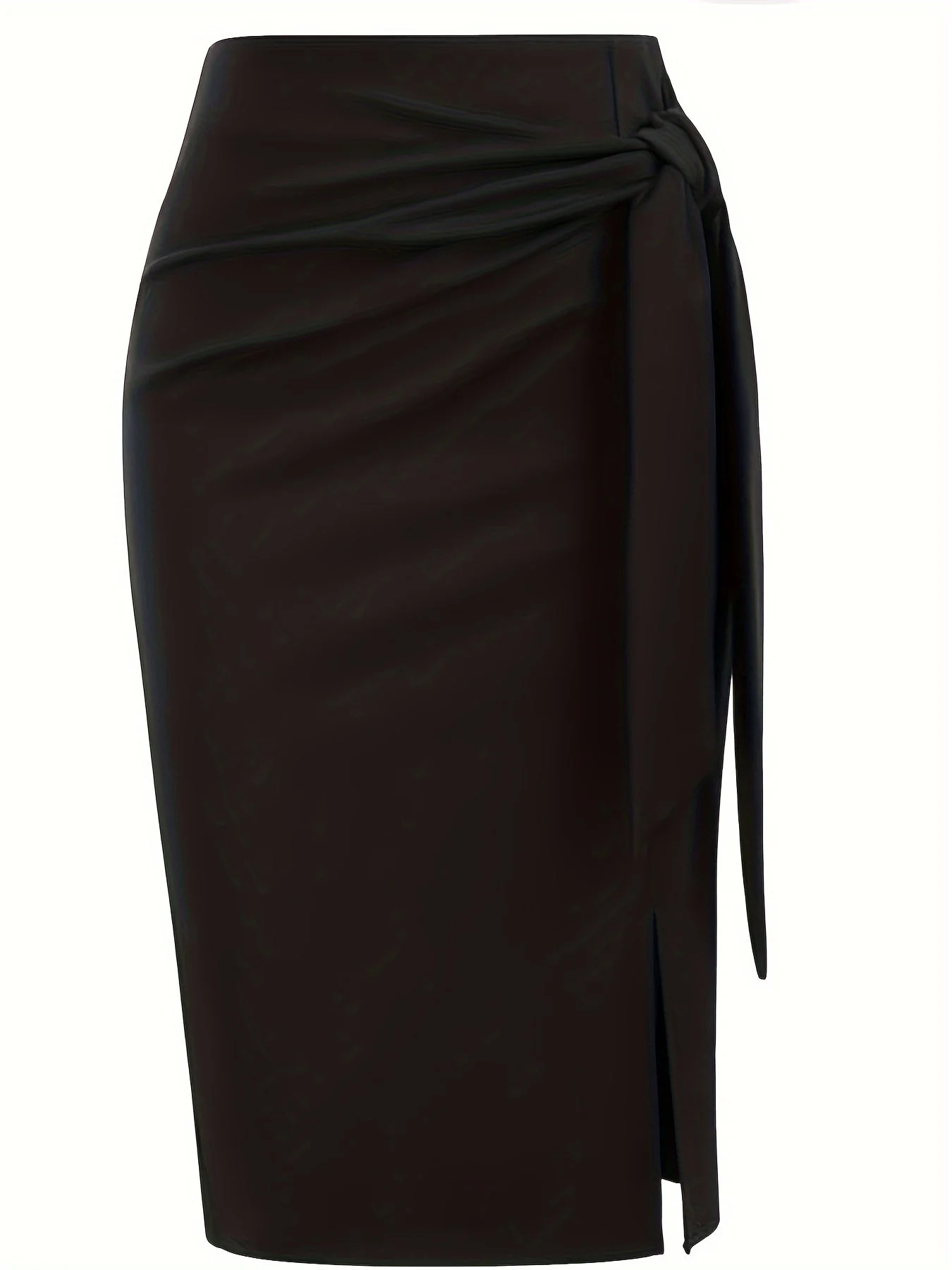 Damen Eleganter Midirock mit Schleifendetail und Schlitz – Perfekt für Büro & Festliche Anlässe