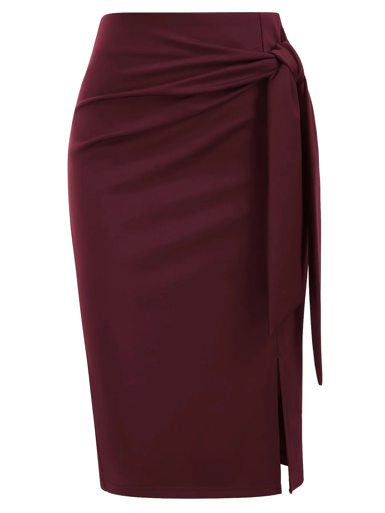 Damen Eleganter Midirock mit Schleifendetail und Schlitz – Perfekt für Büro & Festliche Anlässe - Image 7