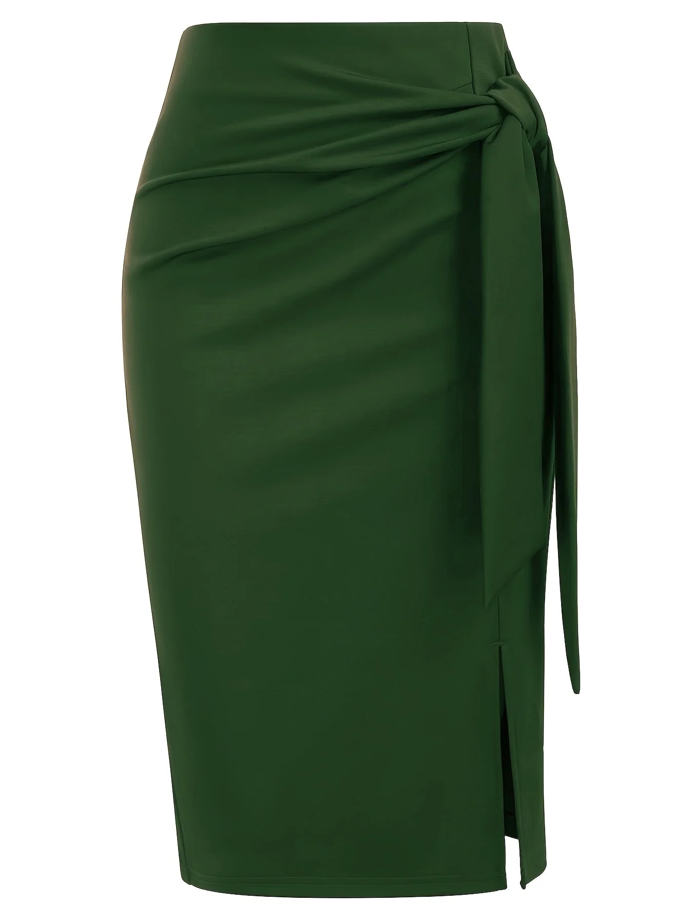 Damen Eleganter Midirock mit Schleifendetail und Schlitz – Perfekt für Büro & Festliche Anlässe - Image 8