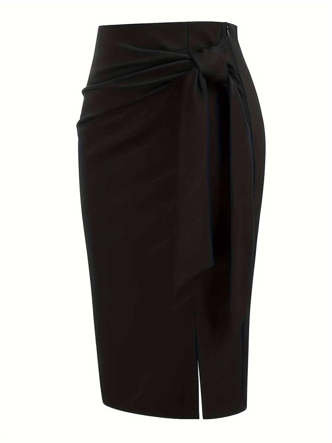 Damen Eleganter Midirock mit Schleifendetail und Schlitz – Perfekt für Büro & Festliche Anlässe - Image 9