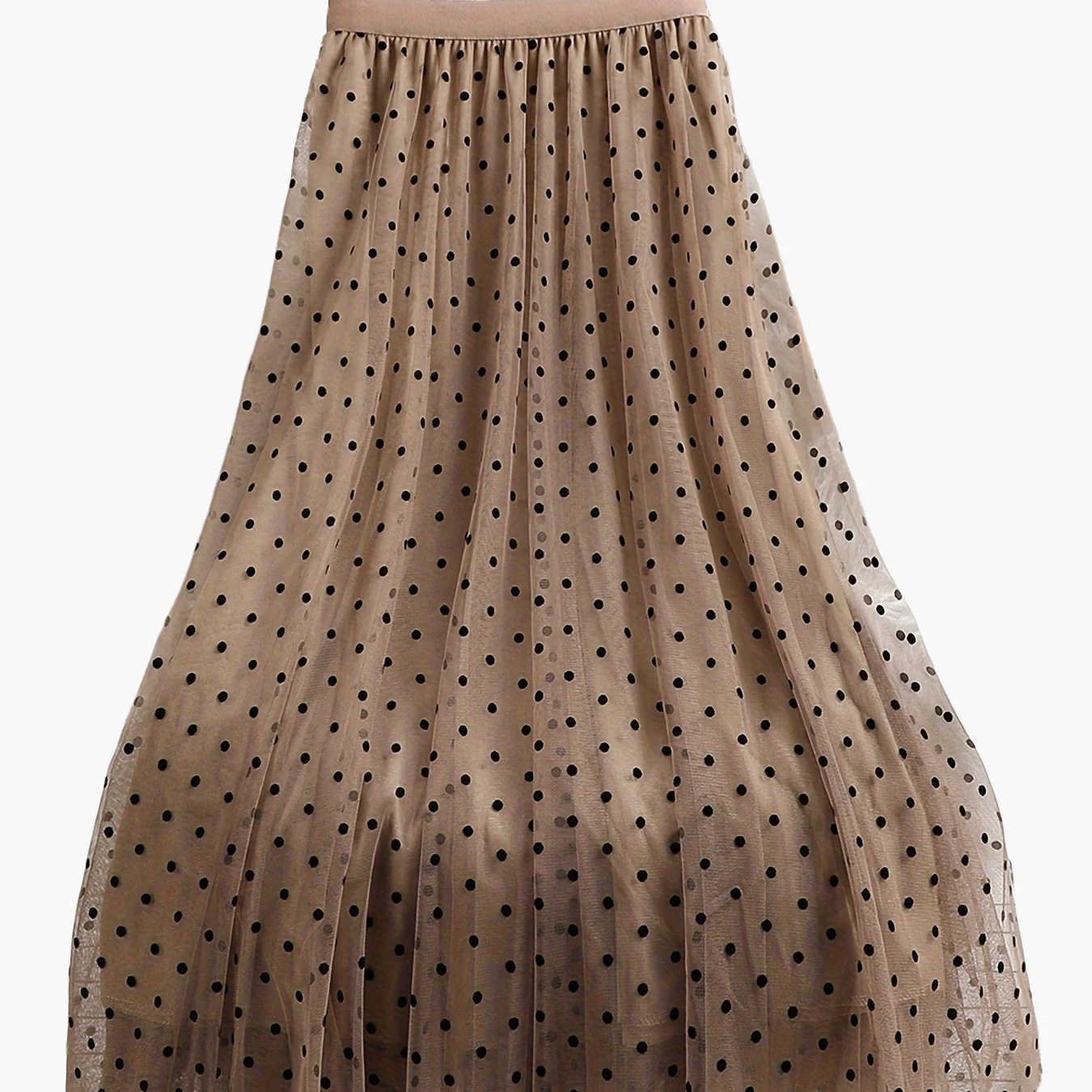 Damen Eleganter Midirock mit Punkten und ausgestelltem Schnitt – Perfekt für Frühling und Sommer - Image 9
