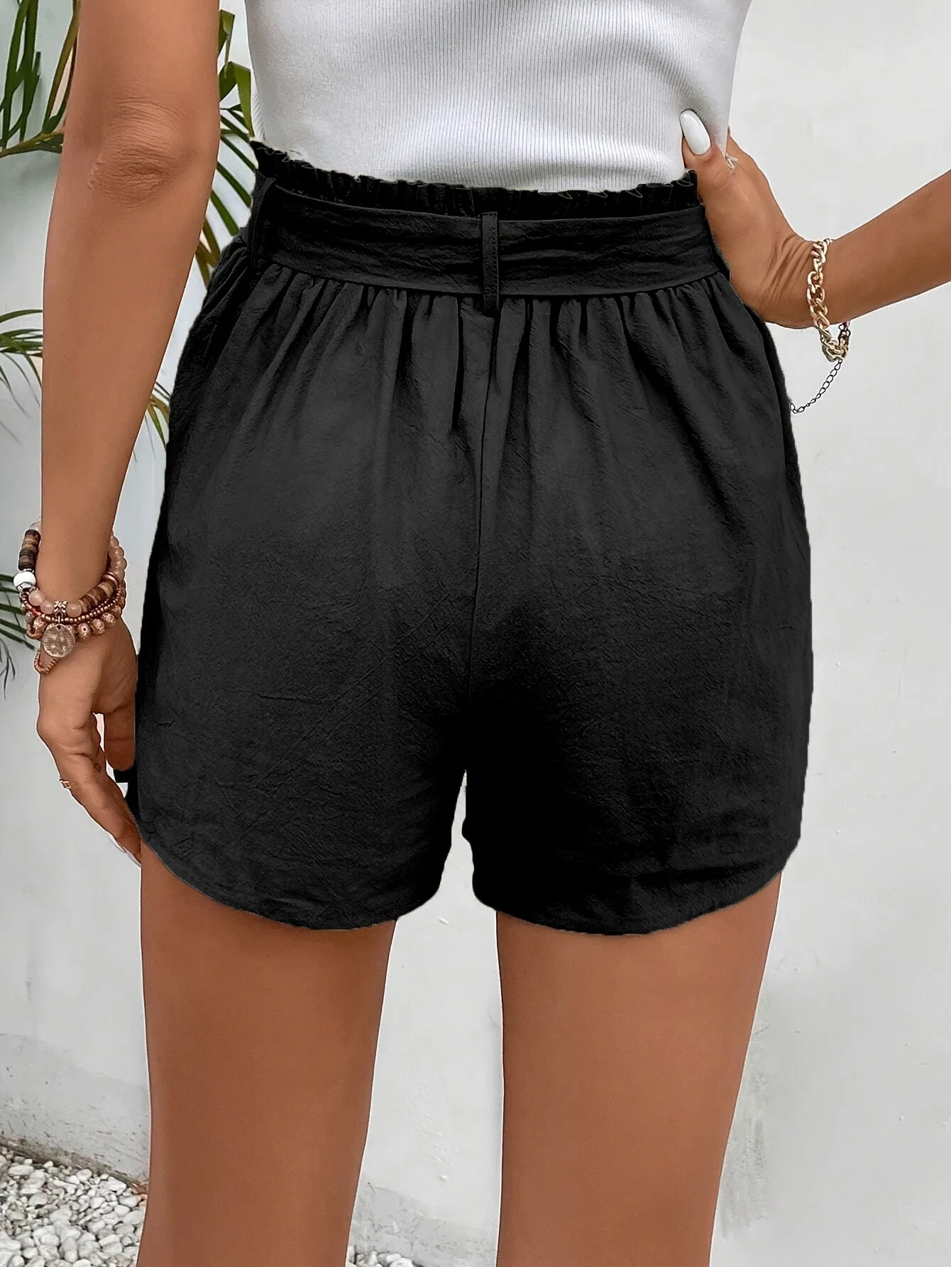 Damen Eleganter Minirock mit Schleifenbund und Taschen – Perfekt für Alltag und Sommer - Image 4