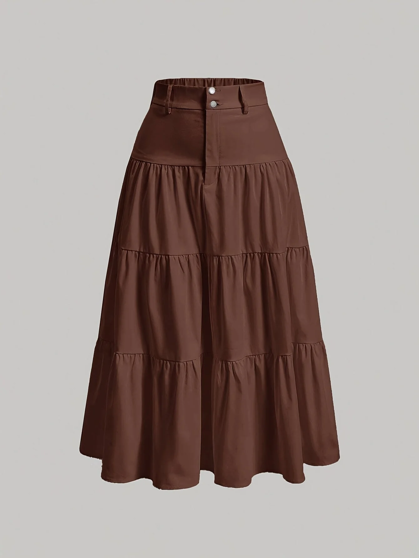 Damen Eleganter Stufenrock mit Hoher Taille für Alltag und Büro