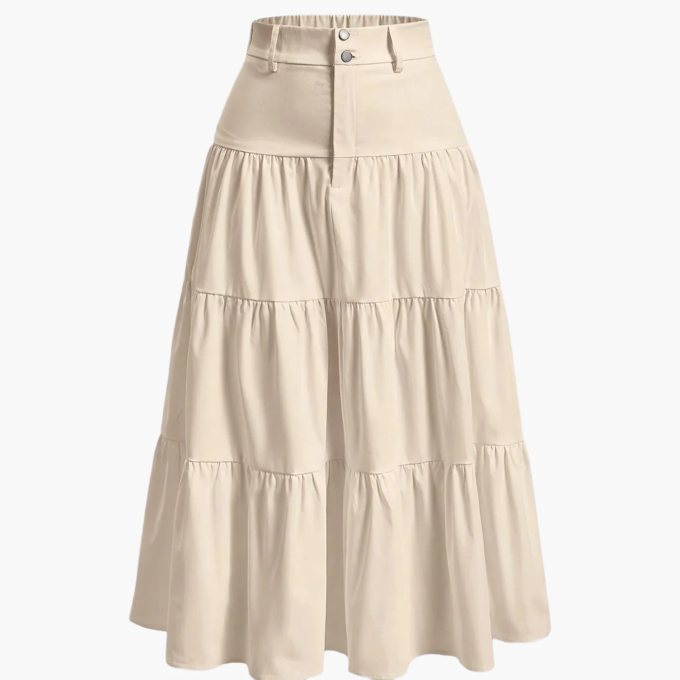 Damen Eleganter Stufenrock mit Hoher Taille für Alltag und Büro - Image 11