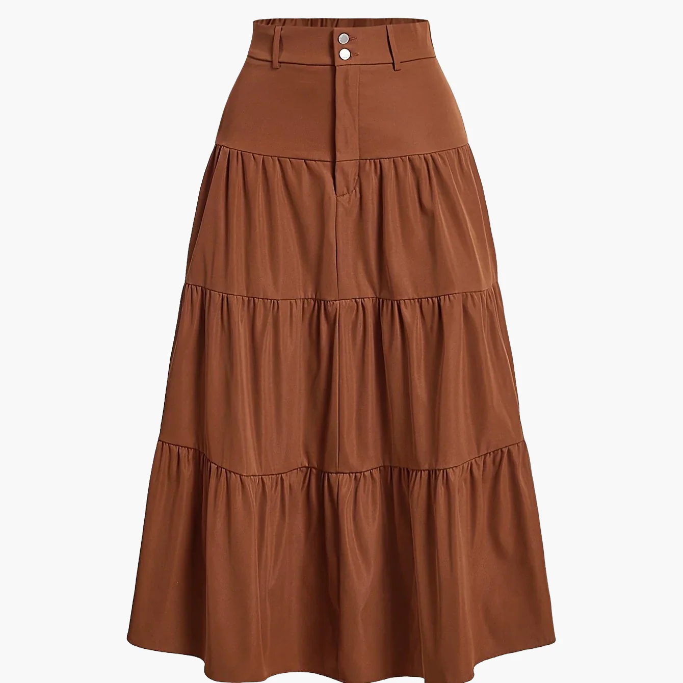 Damen Eleganter Stufenrock mit Hoher Taille für Alltag und Büro - Image 14