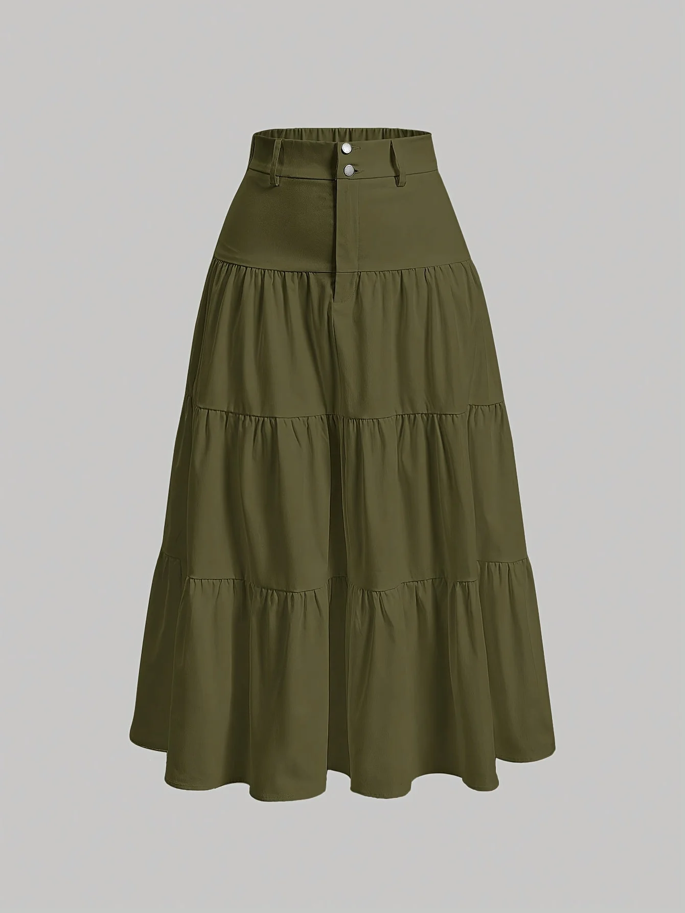 Damen Eleganter Stufenrock mit Hoher Taille für Alltag und Büro - Image 5