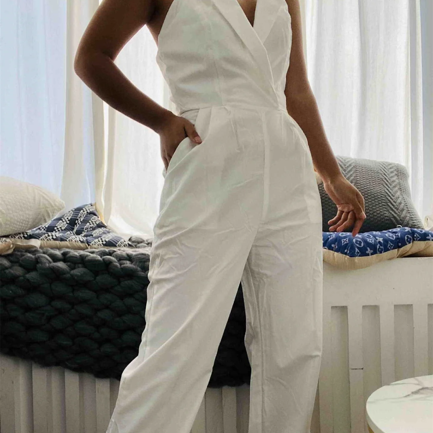 Damen Eleganter Trägerloser Jumpsuit mit Weitem Bein – Stilvoller Overall für Besondere Anlässe und Partys - Image 6