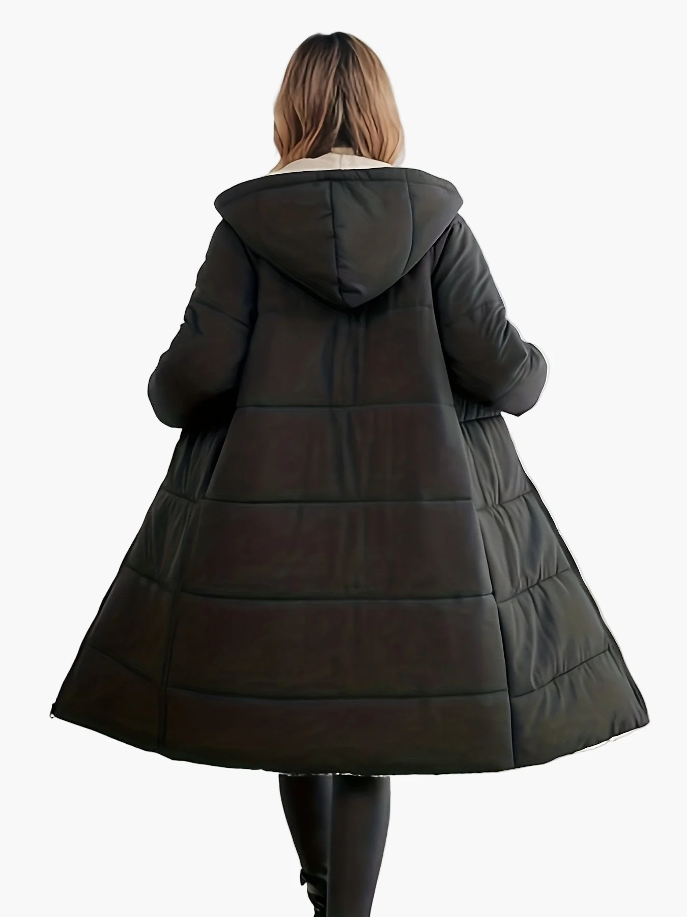 Damen Eleganter Wintermantel mit Kapuze und Reißverschluss – Perfekt für Alltag und Büro - Image 2