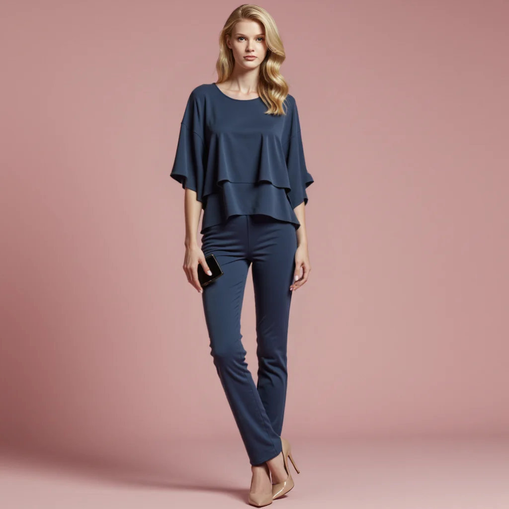 Damen Eleganter Zweiteiler mit Cold-Shoulder-Oberteil – Modischer Hosenanzug für Feste, Business & Events - Image 6