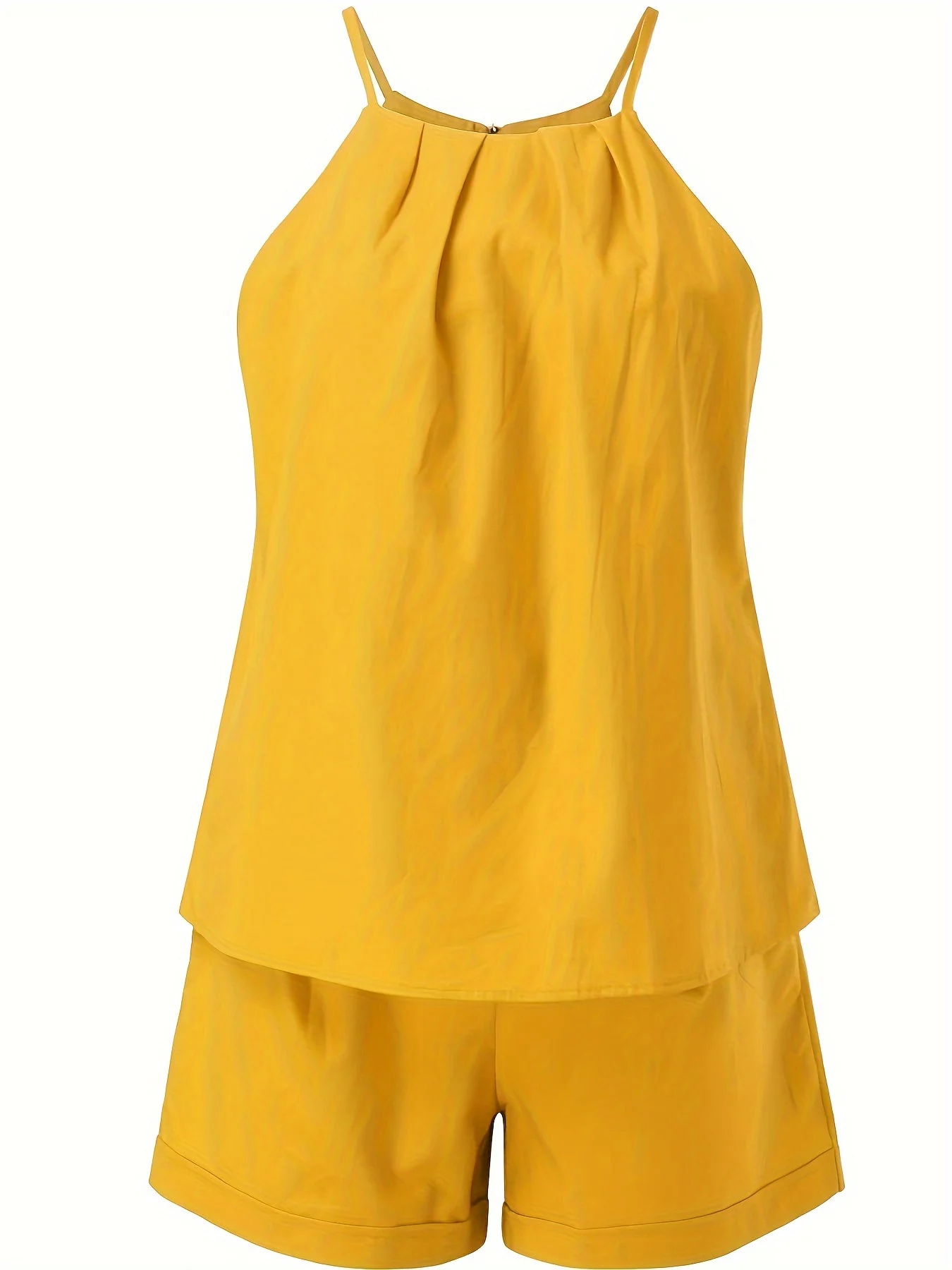 Damen Eleganter Zweiteiler-Shorts Set – Ärmelloses Top mit Gürtel für Frühling und Sommer - Image 6