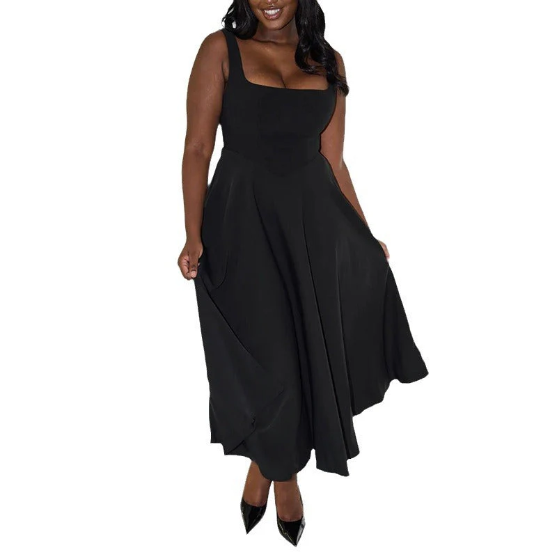 Damen Elegantes Ärmelloses A-Linien Midikleid mit Quadrat-Ausschnitt – Perfekt für Sommer, Brunch & City Looks - Image 6
