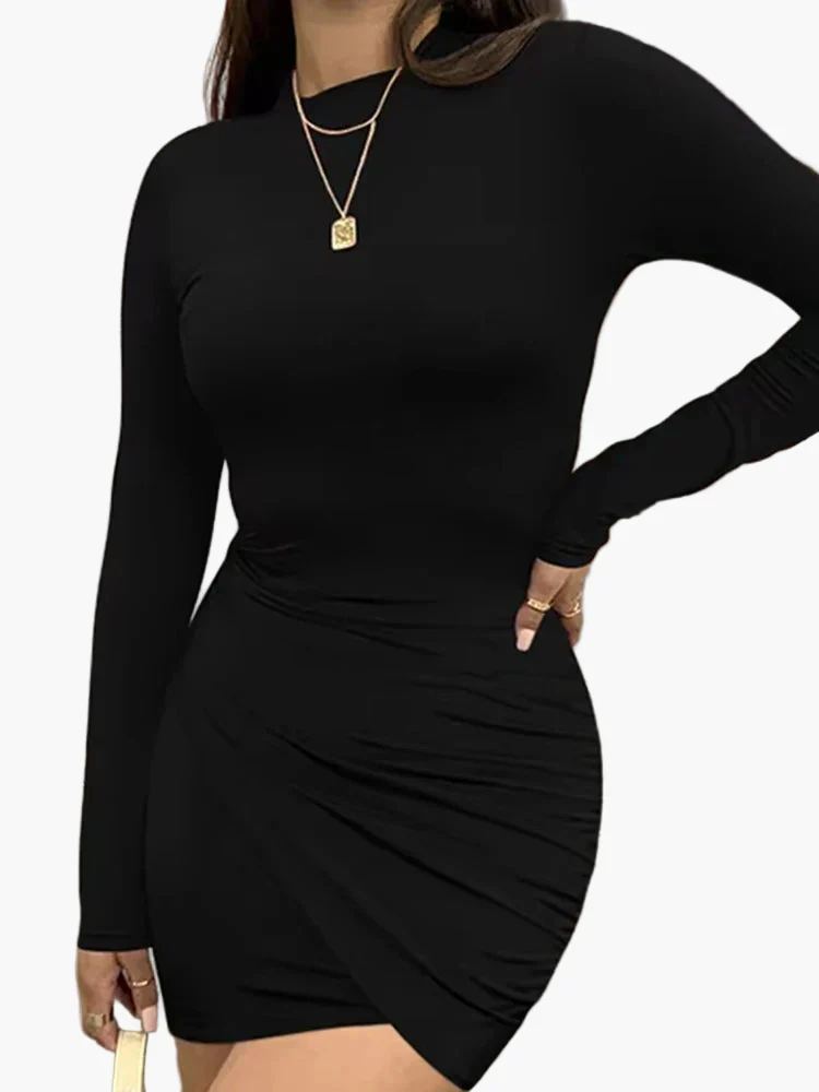 Damen Elegantes Bodycon Minikleid mit Langarm – Perfekt für Party & Abendanlässe - Image 3
