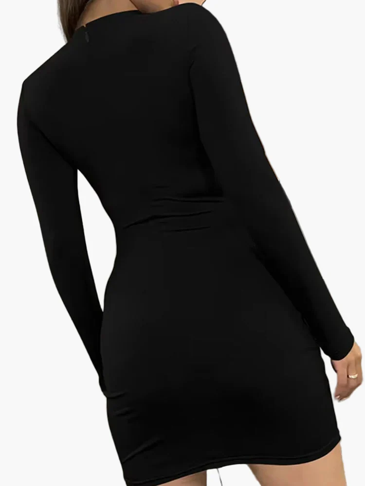 Damen Elegantes Bodycon Minikleid mit Langarm – Perfekt für Party & Abendanlässe - Image 4