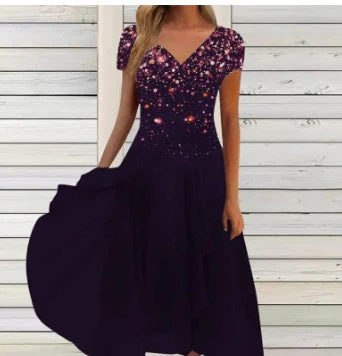 Damen Elegantes Chiffon Midikleid mit Blumenmuster und A-Linie für besondere Anlässe - Image 7