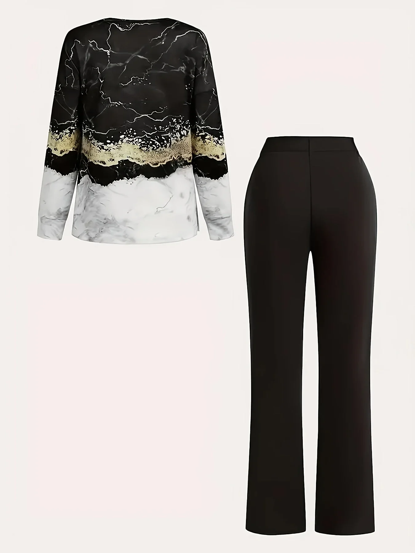 Damen Elegantes Freizeit-Outfit mit Modernem Print – Ideal für Alltag und Büro - Image 6