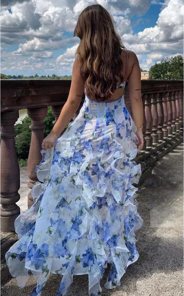 Damen Elegantes Maxikleid mit Blumen und Volants – Perfekt für besondere Anlässe und Abendveranstaltungen - Image 6