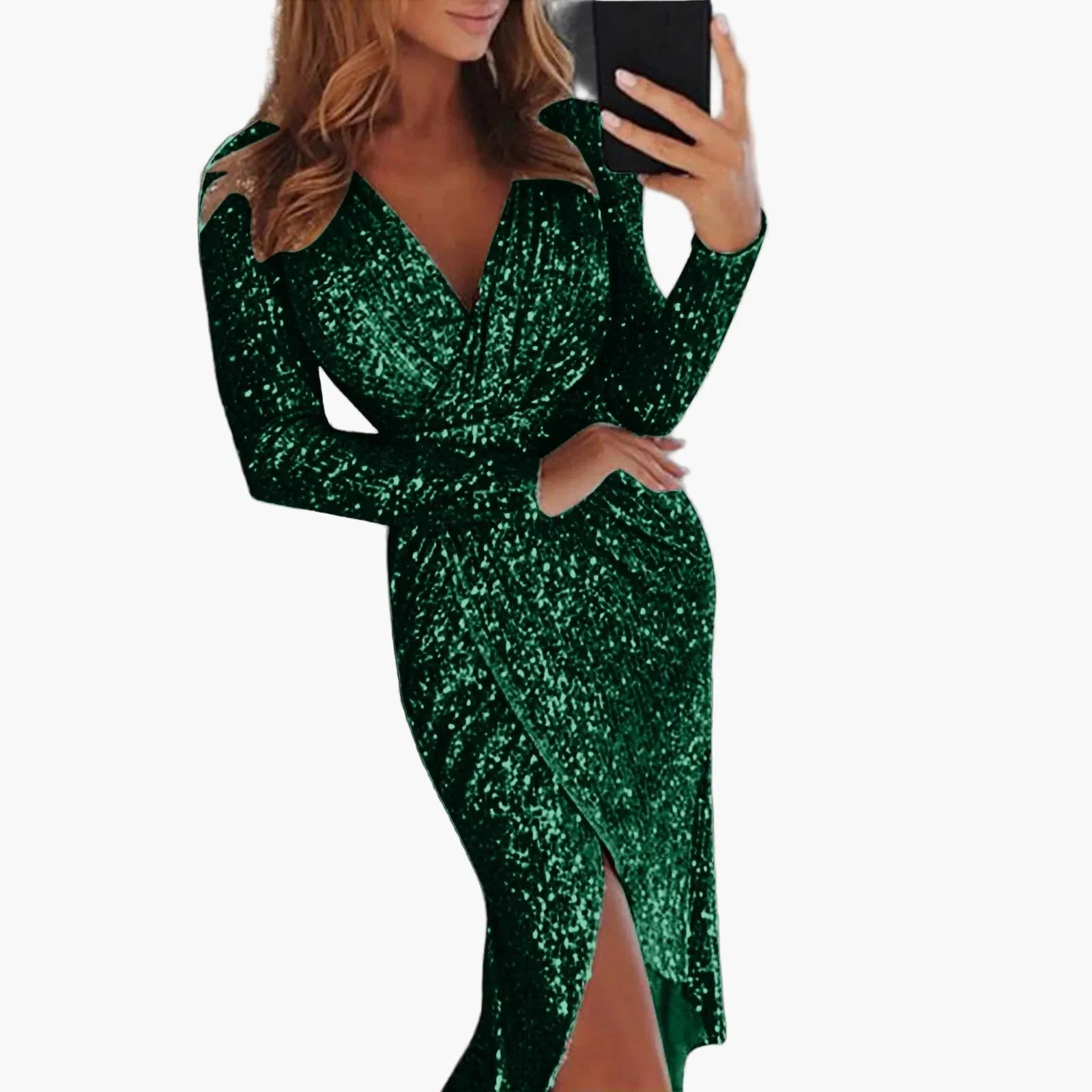 Damen Elegantes Abendkleid – Party- & Clubkleid mit Pailletten