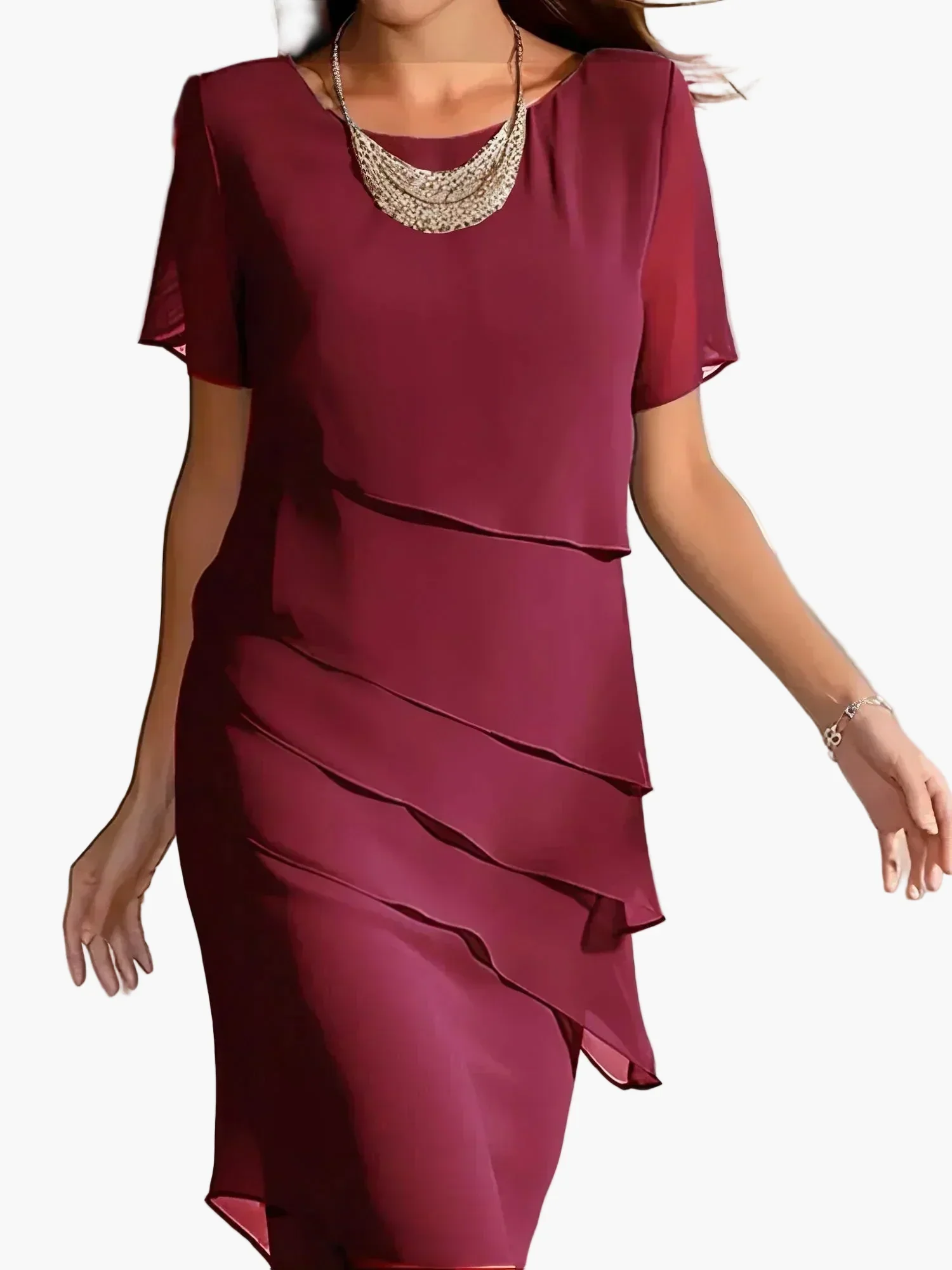 Damen Elegantes Schichtkleid für festliche Anlässe im modernen Lagenlook - Image 2