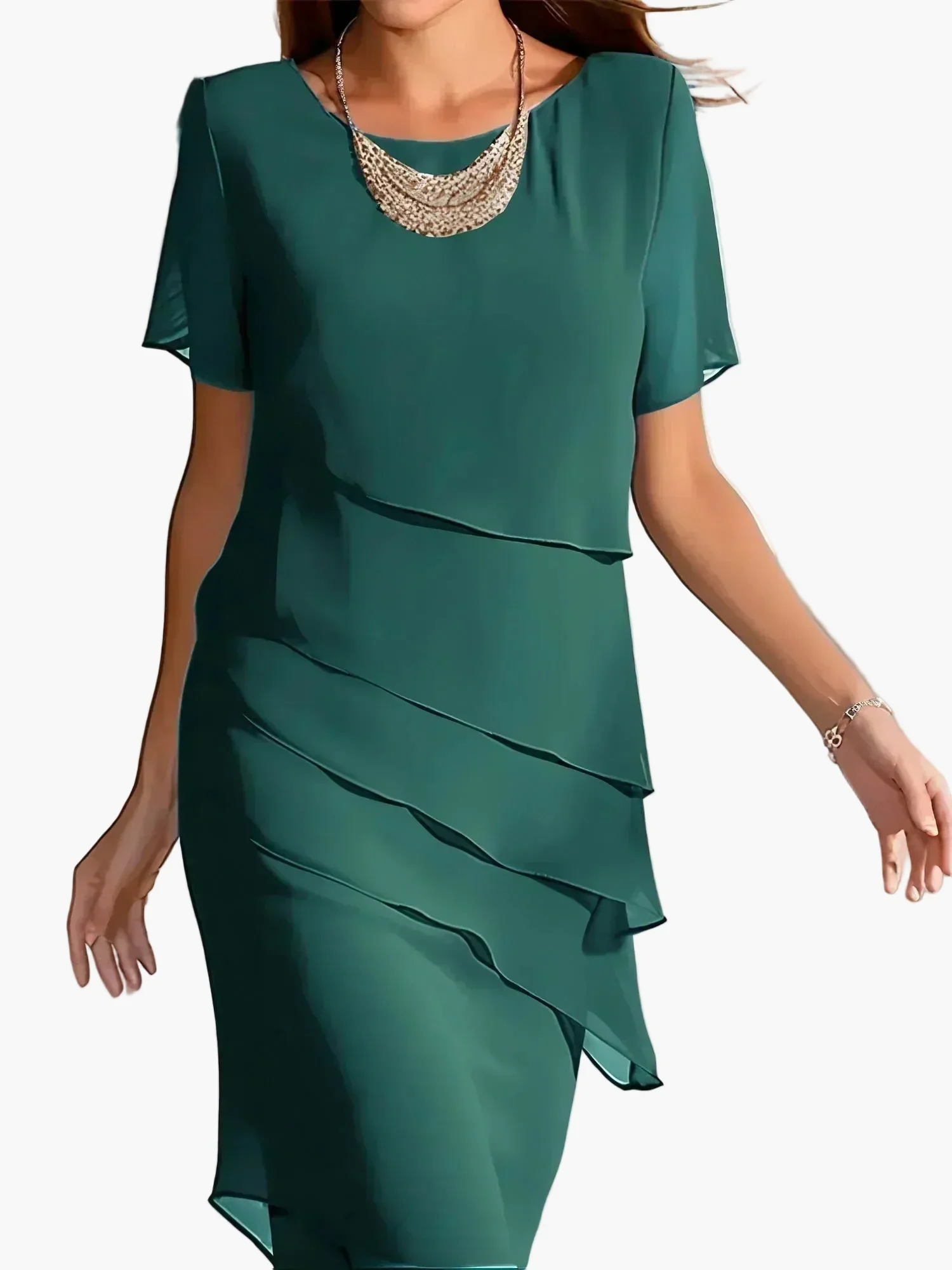 Damen Elegantes Schichtkleid für festliche Anlässe im modernen Lagenlook - Image 3