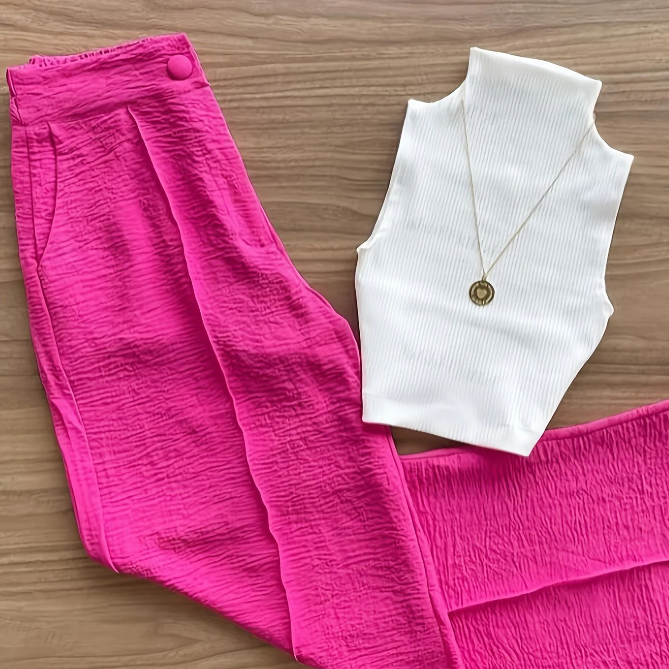 Damen Elegantes Set – Ärmelloses Oberteil mit Stehkragen und Hose, Perfekt für Frühling & Sommer - Image 11