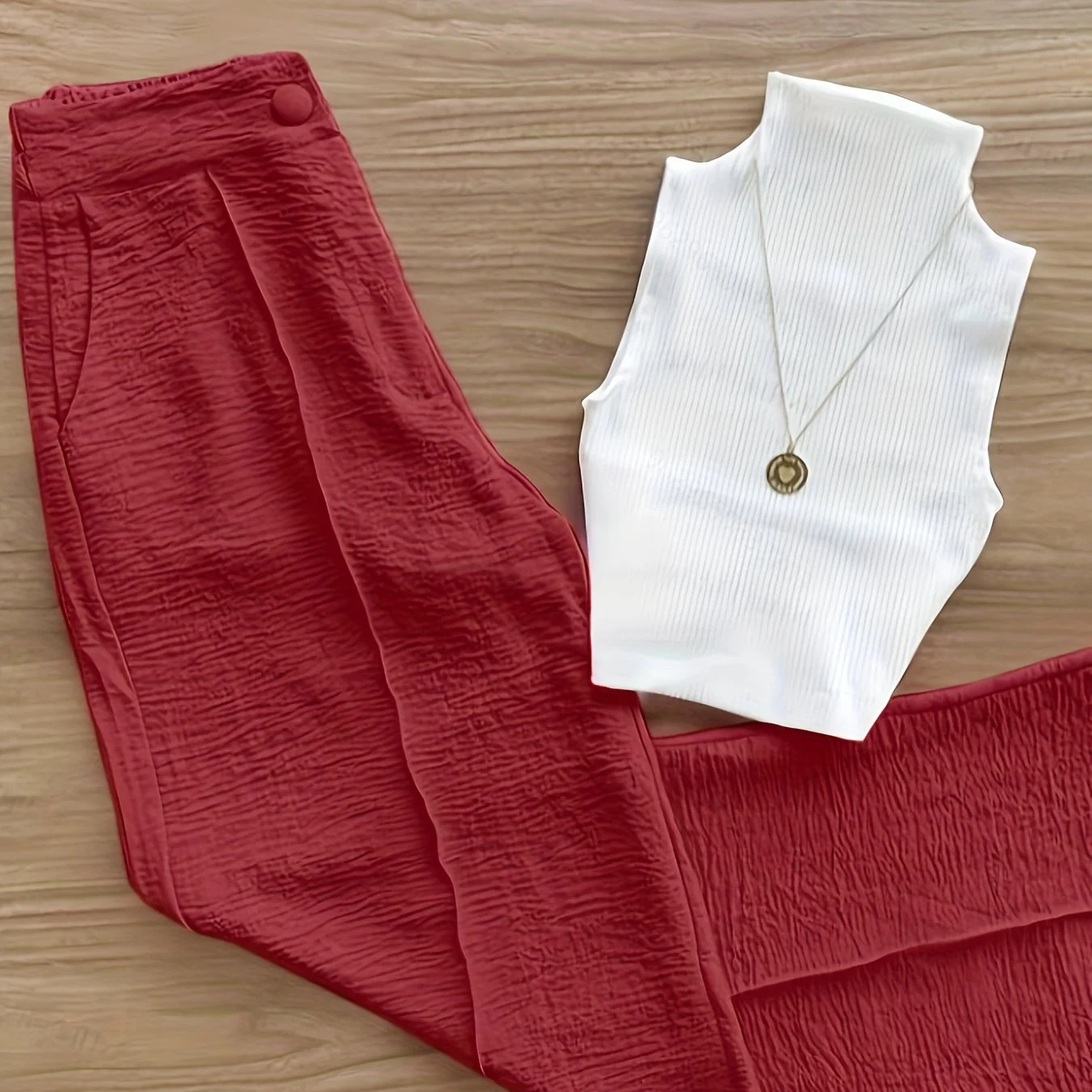 Damen Elegantes Set – Ärmelloses Oberteil mit Stehkragen und Hose, Perfekt für Frühling & Sommer - Image 14
