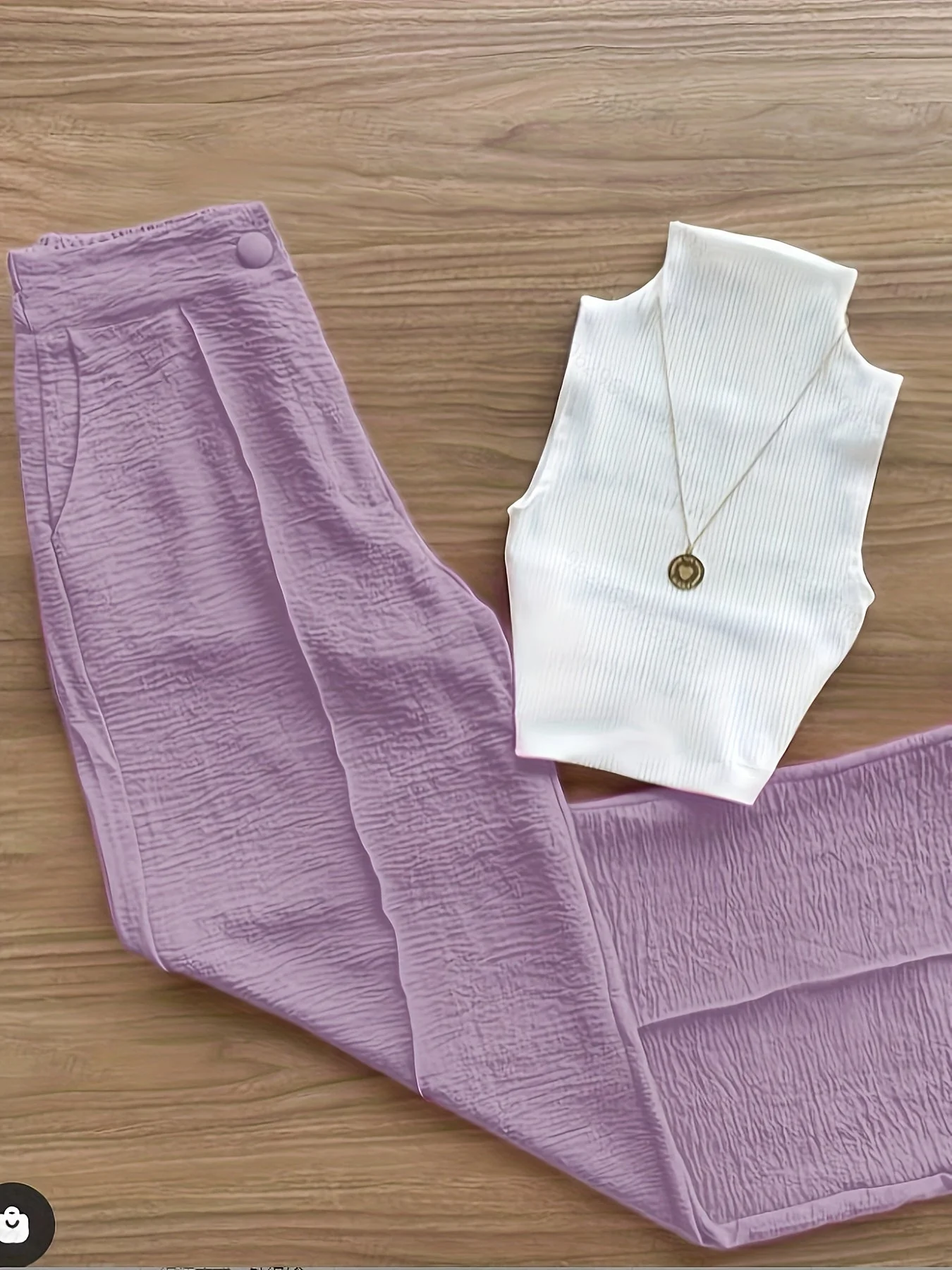Damen Elegantes Set – Ärmelloses Oberteil mit Stehkragen und Hose, Perfekt für Frühling & Sommer - Image 3