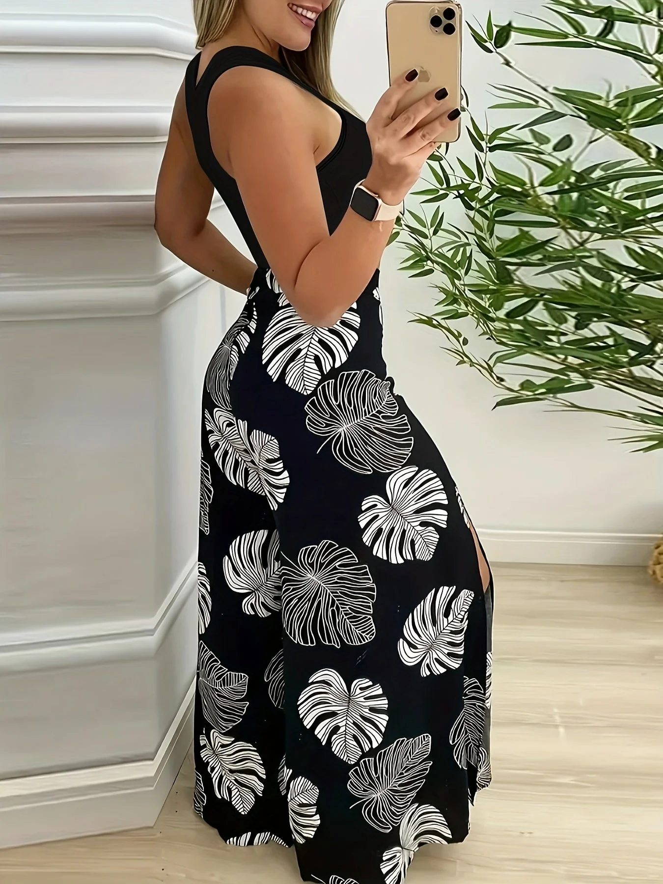 Damen Elegantes Sommer-Set mit Crop Top und Maxirock, Florales Muster, Perfekt für Urlaub & Freizeit - Image 4