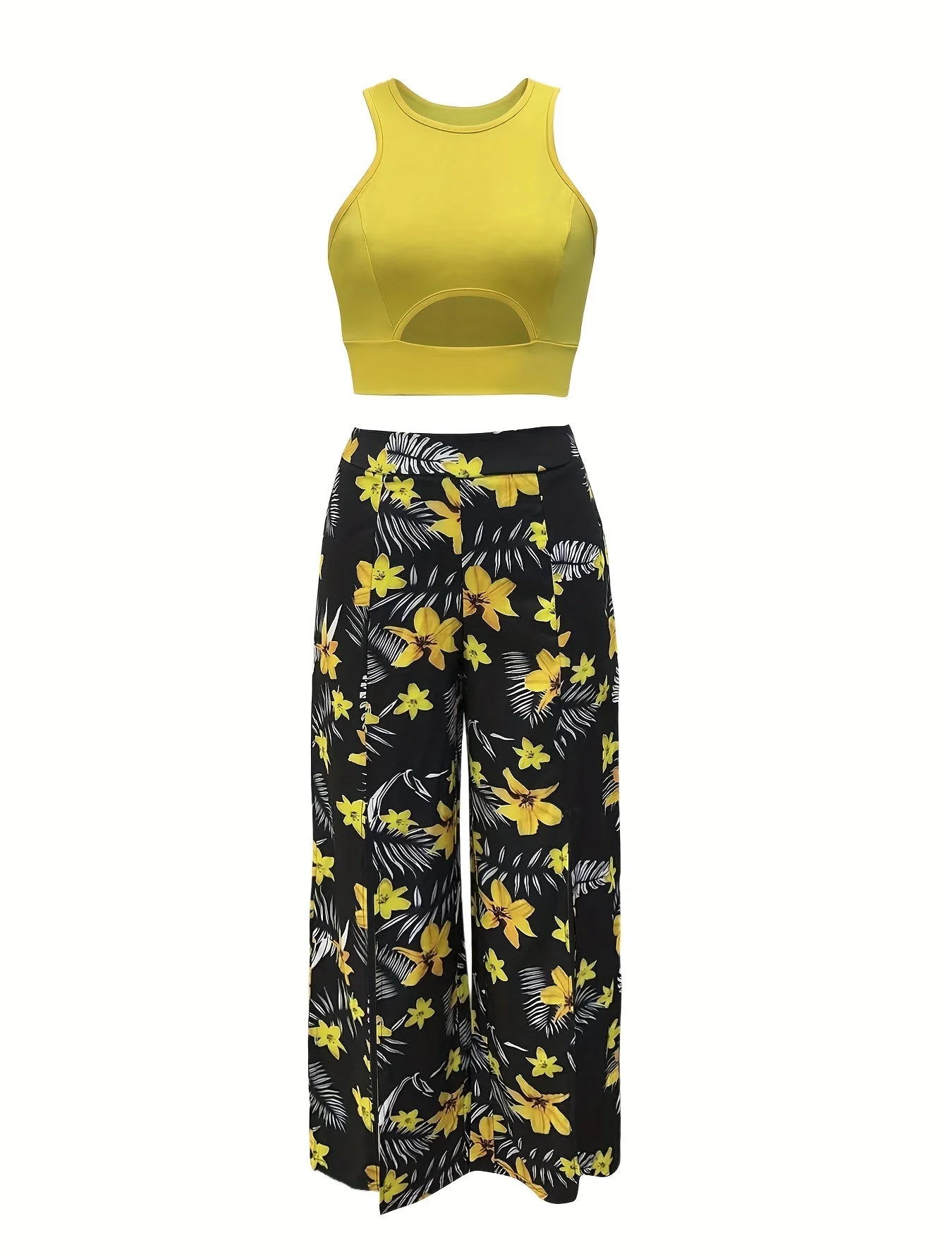 Damen Elegantes Sommer-Set mit Crop Top und Maxirock, Florales Muster, Perfekt für Urlaub & Freizeit - Image 7