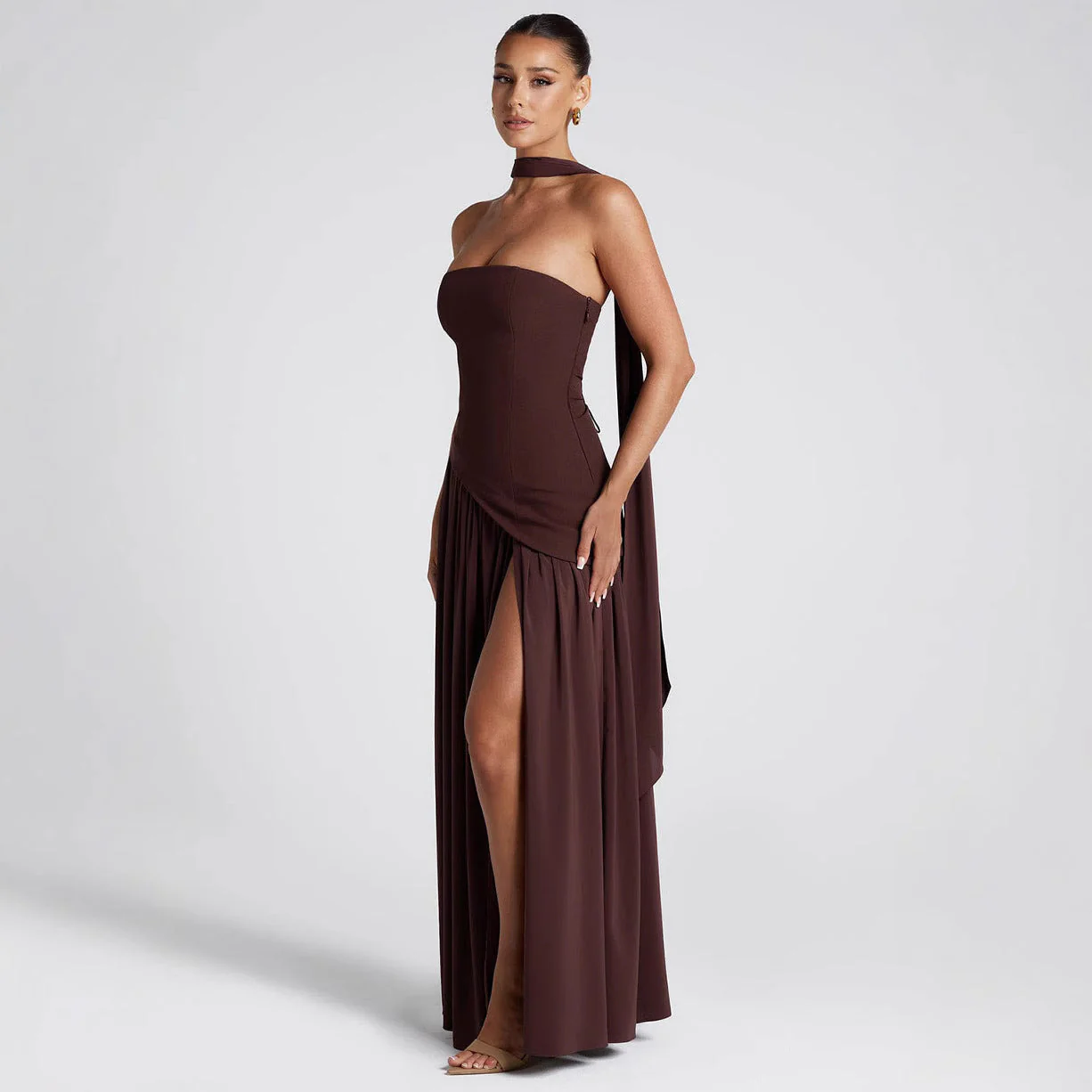 Damen Elegantes Trägerloses Abend Maxikleid – Modernes Design für festliche Anlässe und Galas - Image 2