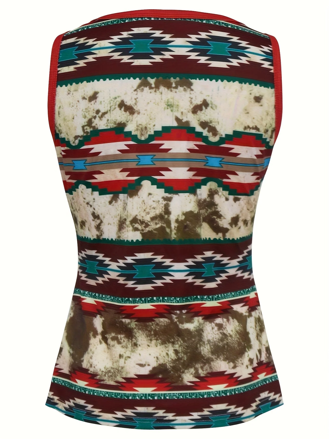 Damen Ethno-Style Sommer Top mit Knopfleiste und geometrischem Muster – Casual Freizeitmode - Image 4