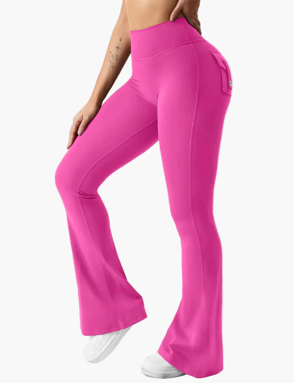 Damen Fitness Cargo Bootcut Leggings mit Taschen und Po-Lift – Figurformende Sporthose für Training & Alltag - Image 15